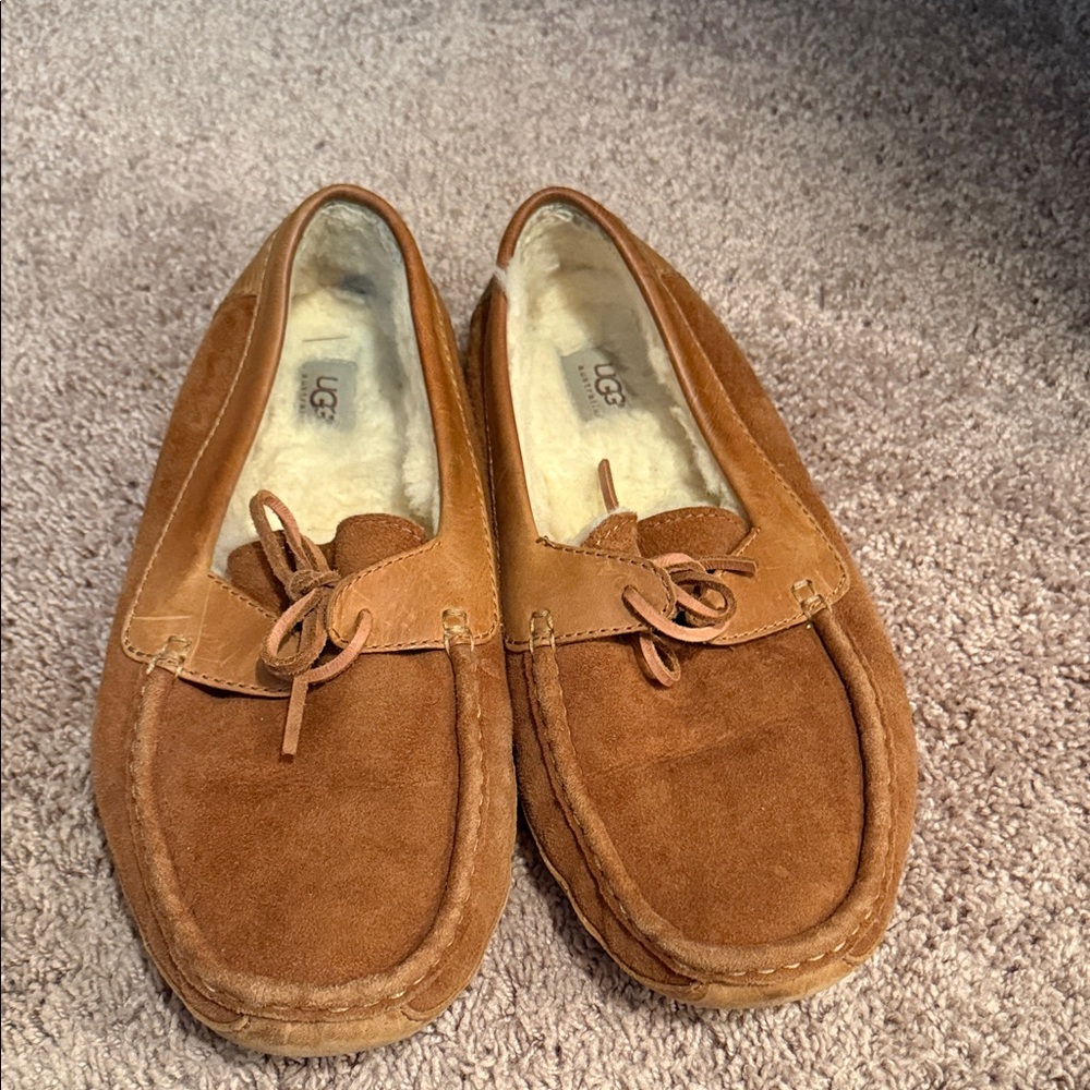 UGG Men's Tan Suede Slip-On Loafers